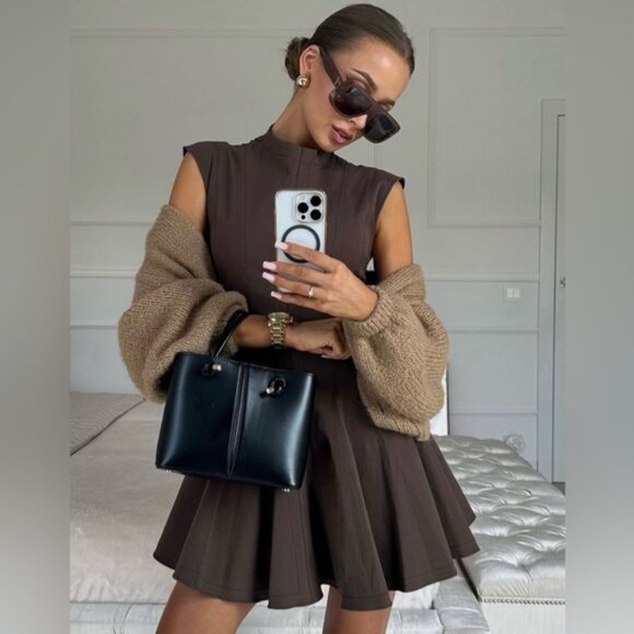 ZARA MINI GODET DRESS ZW COLLECTION - Picture 2 of 8